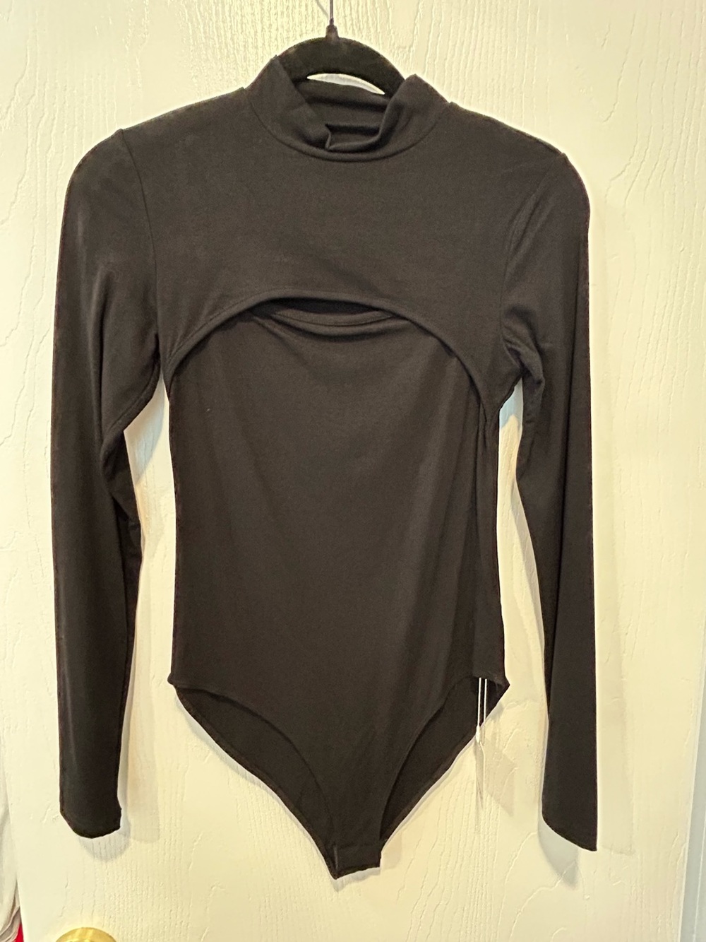 MANGOPop Collection Black Long Sleeve Cutout Bodysuit – Size Small – NWT